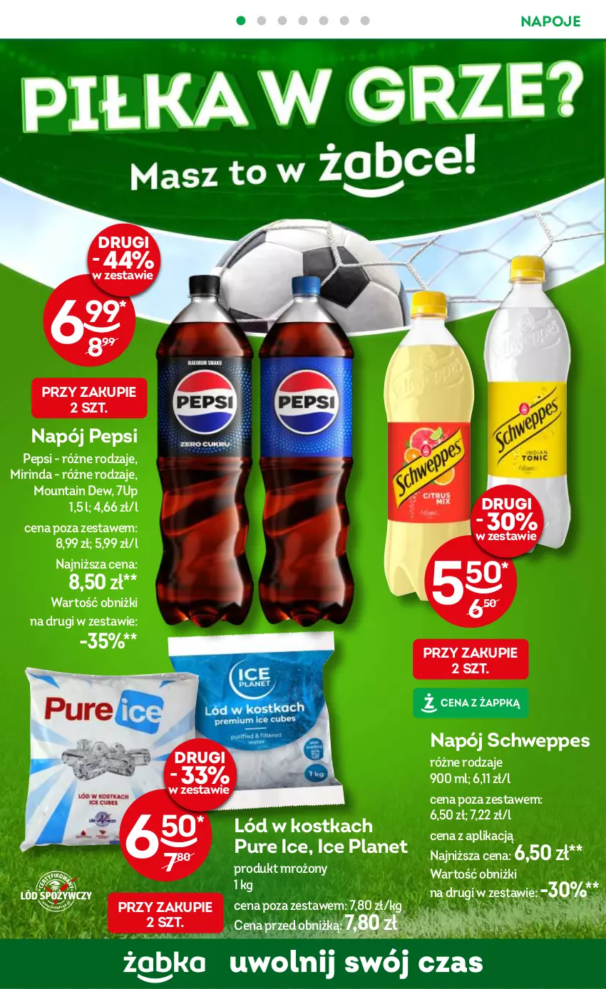 Gazetka promocyjna Żabka - ważna 19.06 do 02.07.2024 - strona 22 - produkty: 7up, Mirinda, Napój, Napoje, Pepsi, Pur, Schweppes