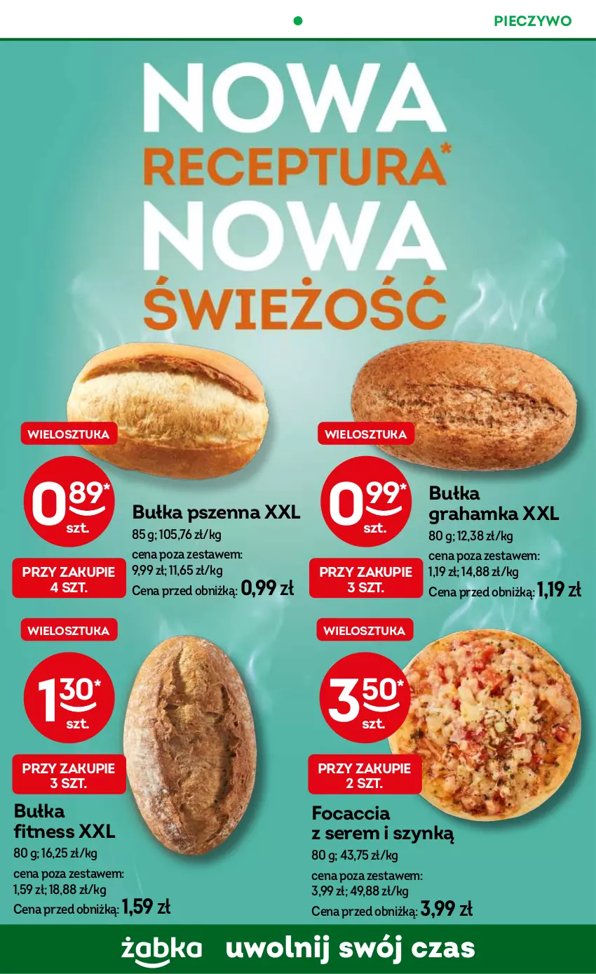 Gazetka promocyjna Żabka - ważna 19.06 do 02.07.2024 - strona 43 - produkty: Bułka, Bułka fitness, Bułka grahamka, Focaccia, Gra, Piec, Pieczywo, Ser