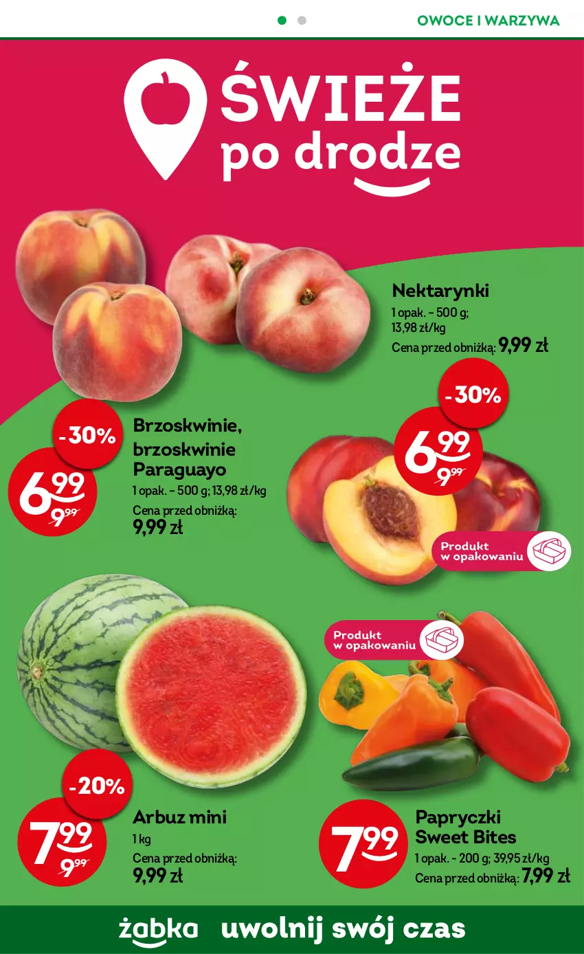 Gazetka promocyjna Żabka - ważna 19.06 do 02.07.2024 - strona 46 - produkty: Arbuz, Brzoskwinie, Nektar, Owoce, Warzywa