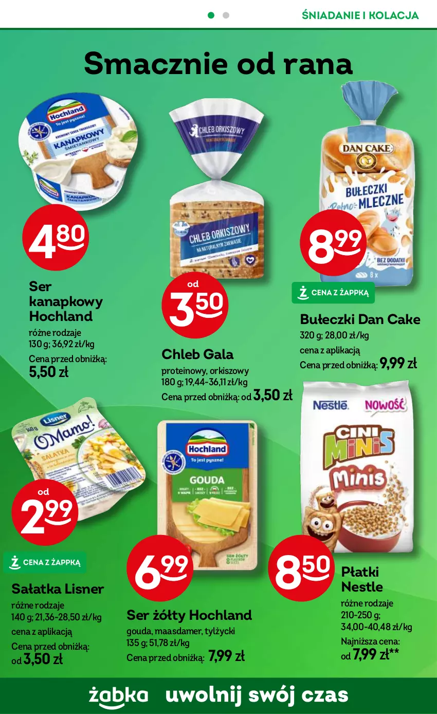 Gazetka promocyjna Żabka - ważna 19.06 do 02.07.2024 - strona 52 - produkty: Bułeczki, Chleb, Dan Cake, Gala, Gouda, Hochland, Lisner, Maasdam, Sałat, Sałatka, Ser