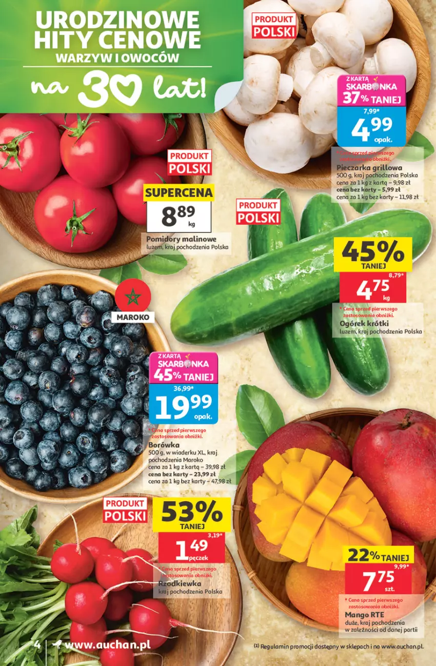 Gazetka promocyjna Auchan - 30 Lat Supermarket - ważna 14.05 do 20.05.2026 - strona 4 - produkty: Borówka, LG, Ogórek