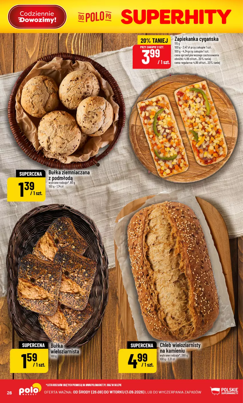 Gazetka promocyjna PoloMarket - Gazetka POLOmarket - ważna 26.08 do 01.09.2026 - strona 28 - produkty: Bułka, Chleb, Chleb wieloziarnisty, Zapiekanka
