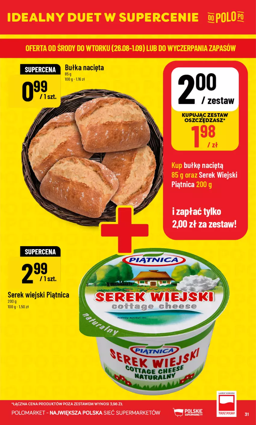 Gazetka promocyjna PoloMarket - Gazetka POLOmarket - ważna 26.08 do 01.09.2026 - strona 31 - produkty: Bułka, Piątnica, Ser, Serek, Serek wiejski