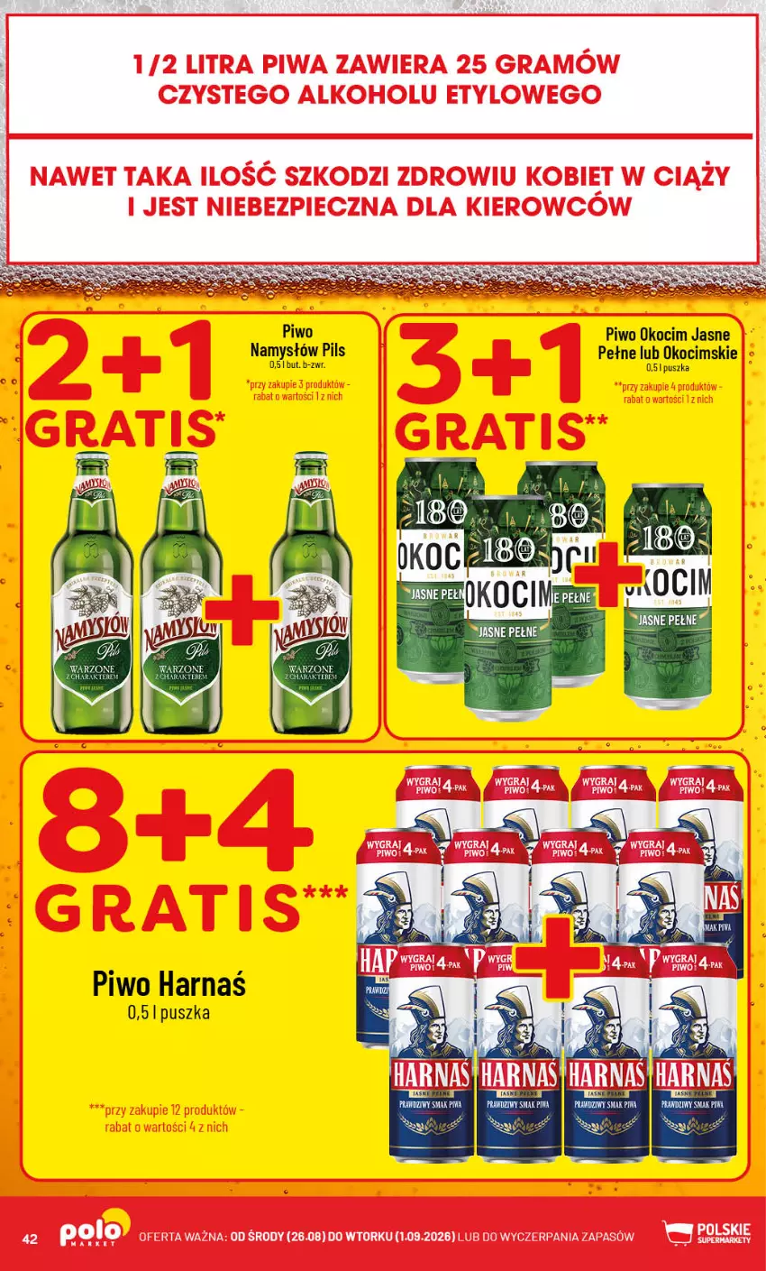 Gazetka promocyjna PoloMarket - Gazetka POLOmarket - ważna 26.08 do 01.09.2026 - strona 42 - produkty: Harnaś, Koc, Namysłów, Okocim, Piwo