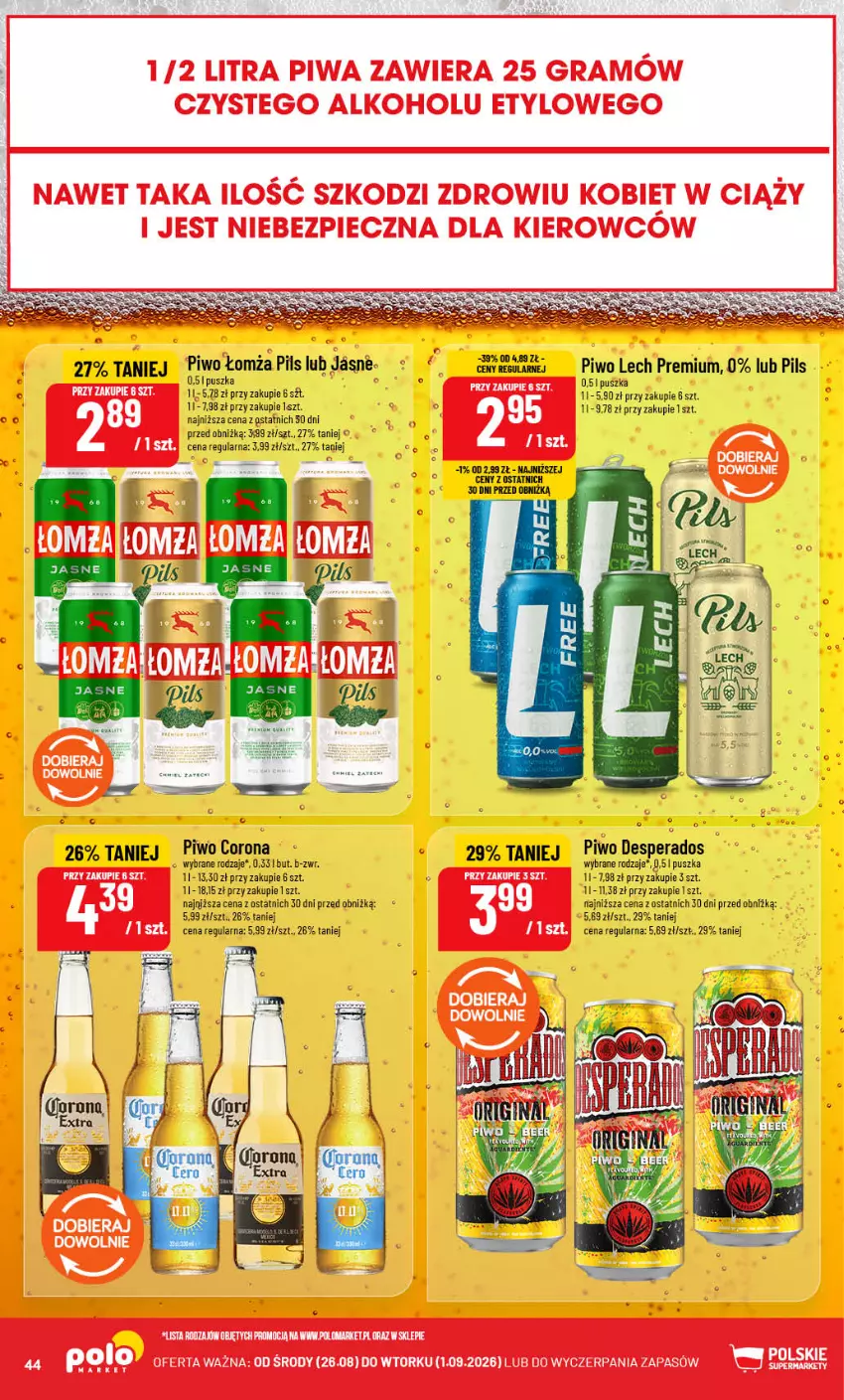 Gazetka promocyjna PoloMarket - Gazetka POLOmarket - ważna 26.08 do 01.09.2026 - strona 44 - produkty: Desperados, Lech Premium, Piwo