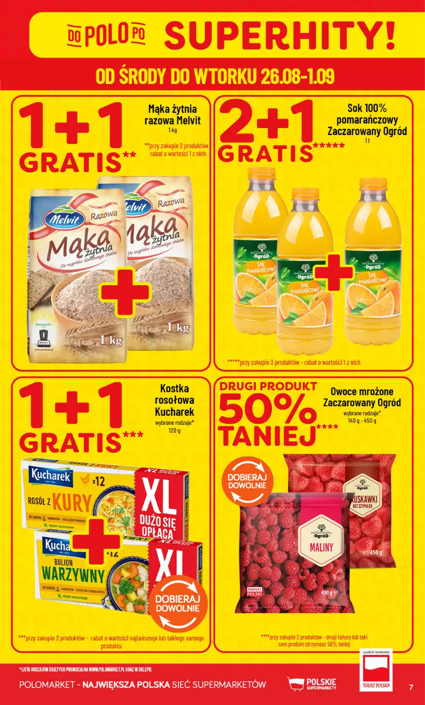 Gazetka promocyjna PoloMarket - Gazetka POLOmarket - ważna 26.08 do 01.09.2026 - strona 7 - produkty: Bulion, Kucharek, Lion, Mąka, Melvit, Ogród, Owoce, Rosół, Sok