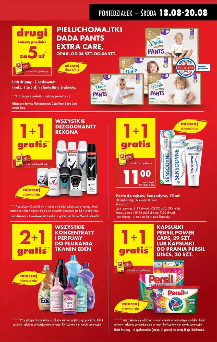 Gazetka promocyjna Biedronka - Od Poniedziałku - ważna 18.08 do 23.08.2025 - strona 15 - produkty: Dada, Dezodorant, Fa, Gra, Kapsułki do prania, LG, Majtki, O Bag, Pasta do zębów, Perfum, Persil, Pieluchomajtki, Por, Sensodyne