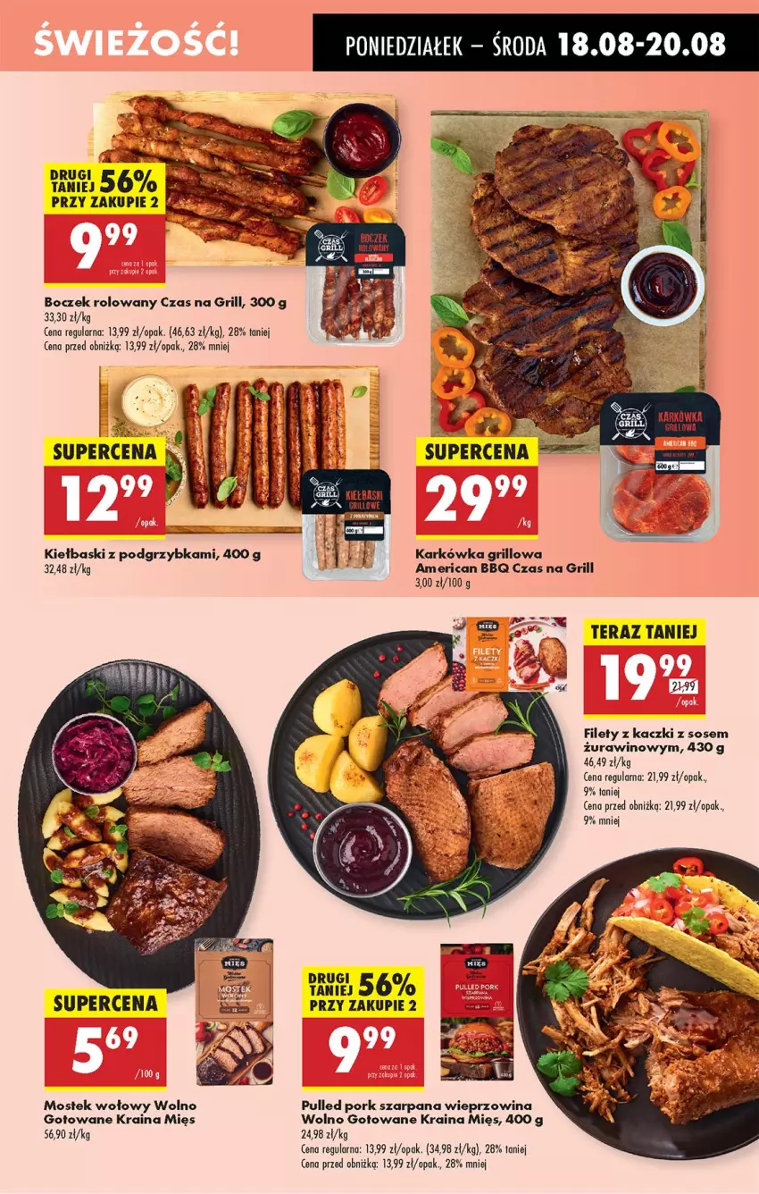 Gazetka promocyjna Biedronka - Od Poniedziałku - ważna 18.08 do 23.08.2025 - strona 25 - produkty: Boczek, Grill, Por, Sos, Stek, Stek wołowy, Tera, Wieprzowina, Wino