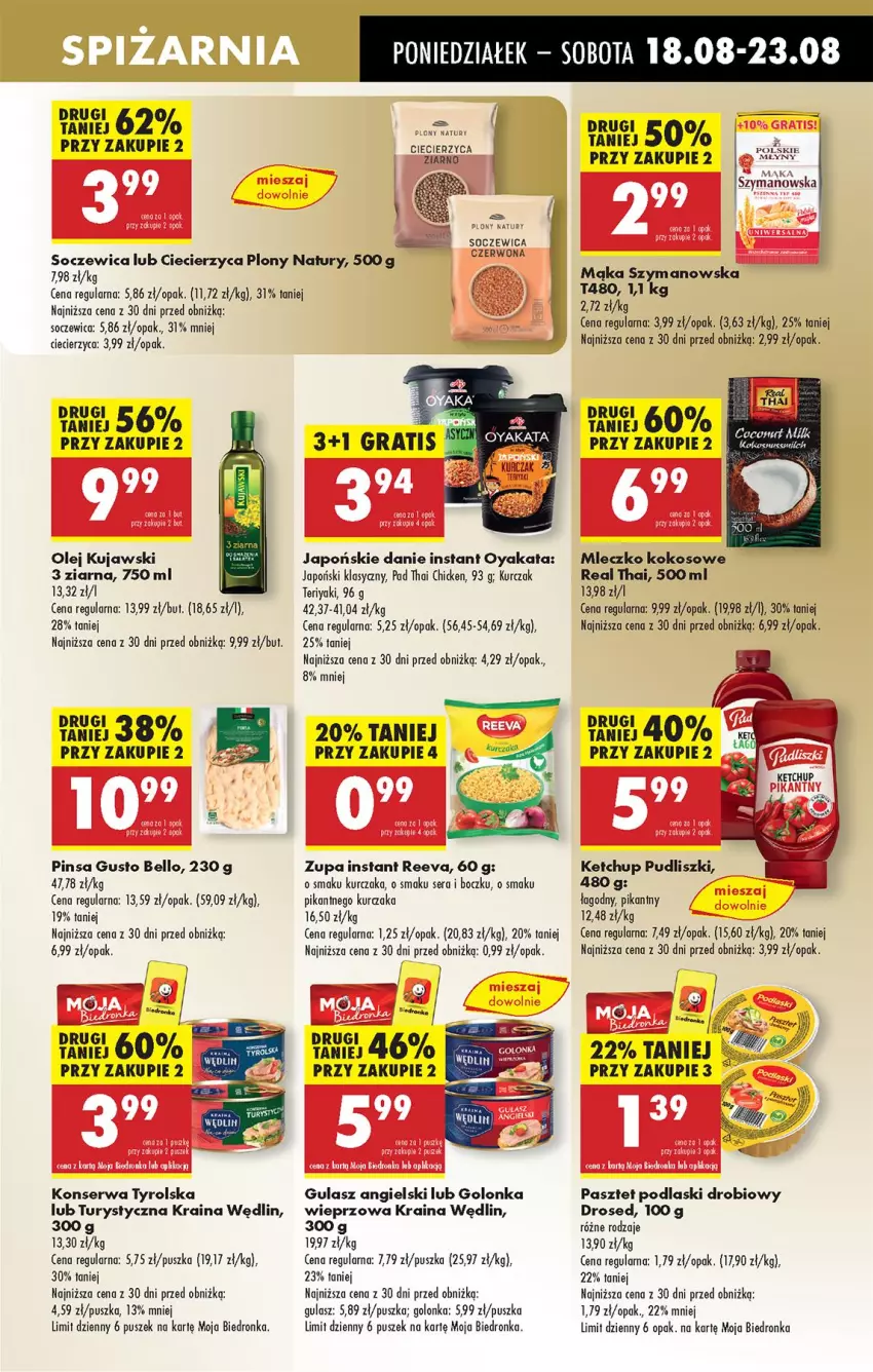 Gazetka promocyjna Biedronka - Od Poniedziałku - ważna 18.08 do 23.08.2025 - strona 41 - produkty: Bell, Golonka wieprzowa, Ketchup, Kokos, Kujawski, Kurczak, Mąka, Mleczko, Olej, Pasztet, Podlaski, Ser, Zupa