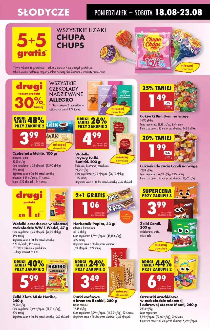 Gazetka promocyjna Biedronka - Od Poniedziałku - ważna 18.08 do 23.08.2025 - strona 45 - produkty: Allegro, Bonitki, Cukier, Cukierki, Czekolada, Gra, Haribo, Kakao, Kokos, Lizaki, Orzeszki, Por, Rurki