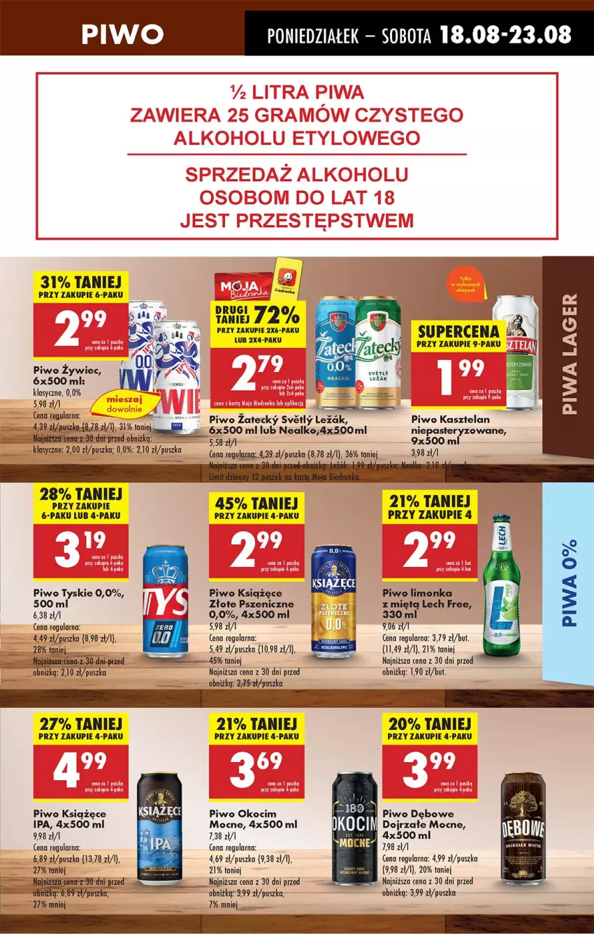 Gazetka promocyjna Biedronka - Od Poniedziałku - ważna 18.08 do 23.08.2025 - strona 51 - produkty: Fa, Kasztelan, Koc, Książęce, Limonka, Okocim, Piwa, Piwo, Tyskie