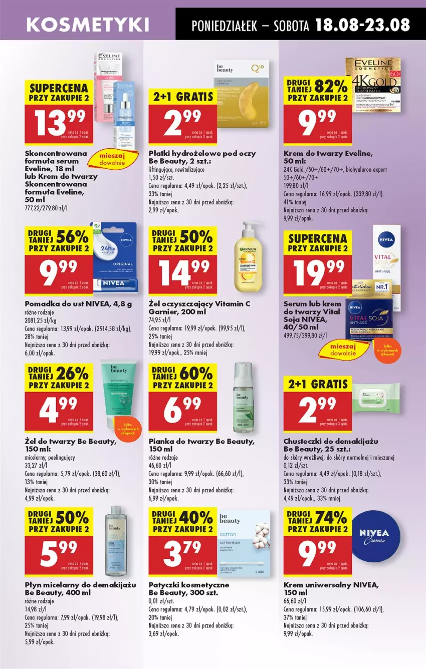 Gazetka promocyjna Biedronka - Od Poniedziałku - ważna 18.08 do 23.08.2025 - strona 55 - produkty: Be Be, Chusteczki, Eveline, Fa, Garnier, Gra, Krem do twarzy, Krem uniwersalny, Makijaż, Nivea, Patyczki kosmetyczne, Peeling, Płyn micelarny, Rum, Ser, Serum