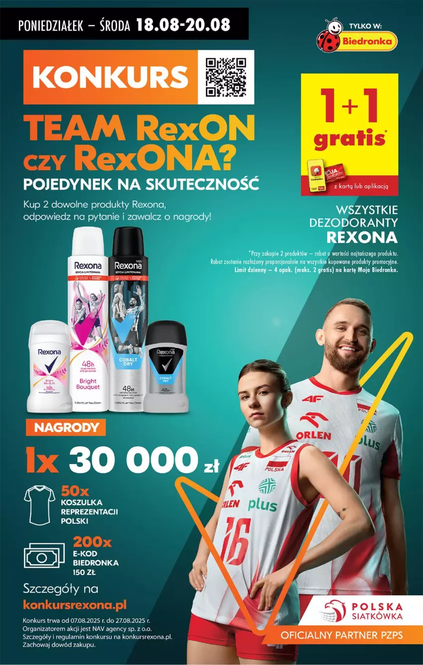 Gazetka promocyjna Biedronka - Od Poniedziałku - ważna 18.08 do 23.08.2025 - strona 72 - produkty: Rexona