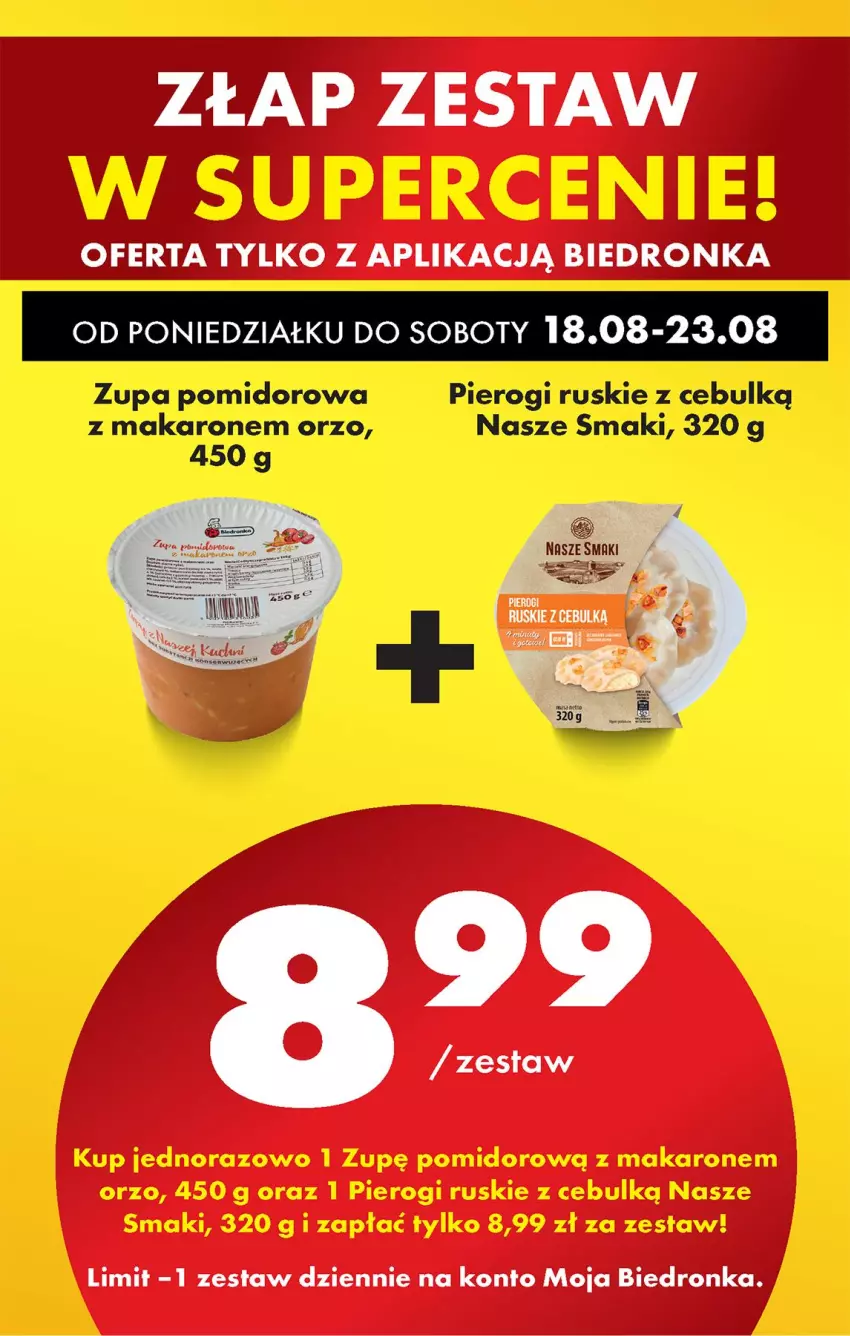 Gazetka promocyjna Biedronka - Od Poniedziałku - ważna 18.08 do 23.08.2025 - strona 77 - produkty: Makaron, Pierogi, Zupa, Zupa pomidorowa