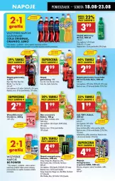 Gazetka promocyjna Biedronka - Od Poniedziałku - Gazetka - ważna od 23.08 do 23.08.2025 - strona 49 - produkty: Sok, Por, Mus, Gin, 7up, Tropical, Ananas, Mirinda, Coca-Cola, Napoje, Pepsi, Napój gazowany, Fanta, Kubuś, Arbuz, Wino, Sprite, Mango, Napój, Full Throttle, Fa