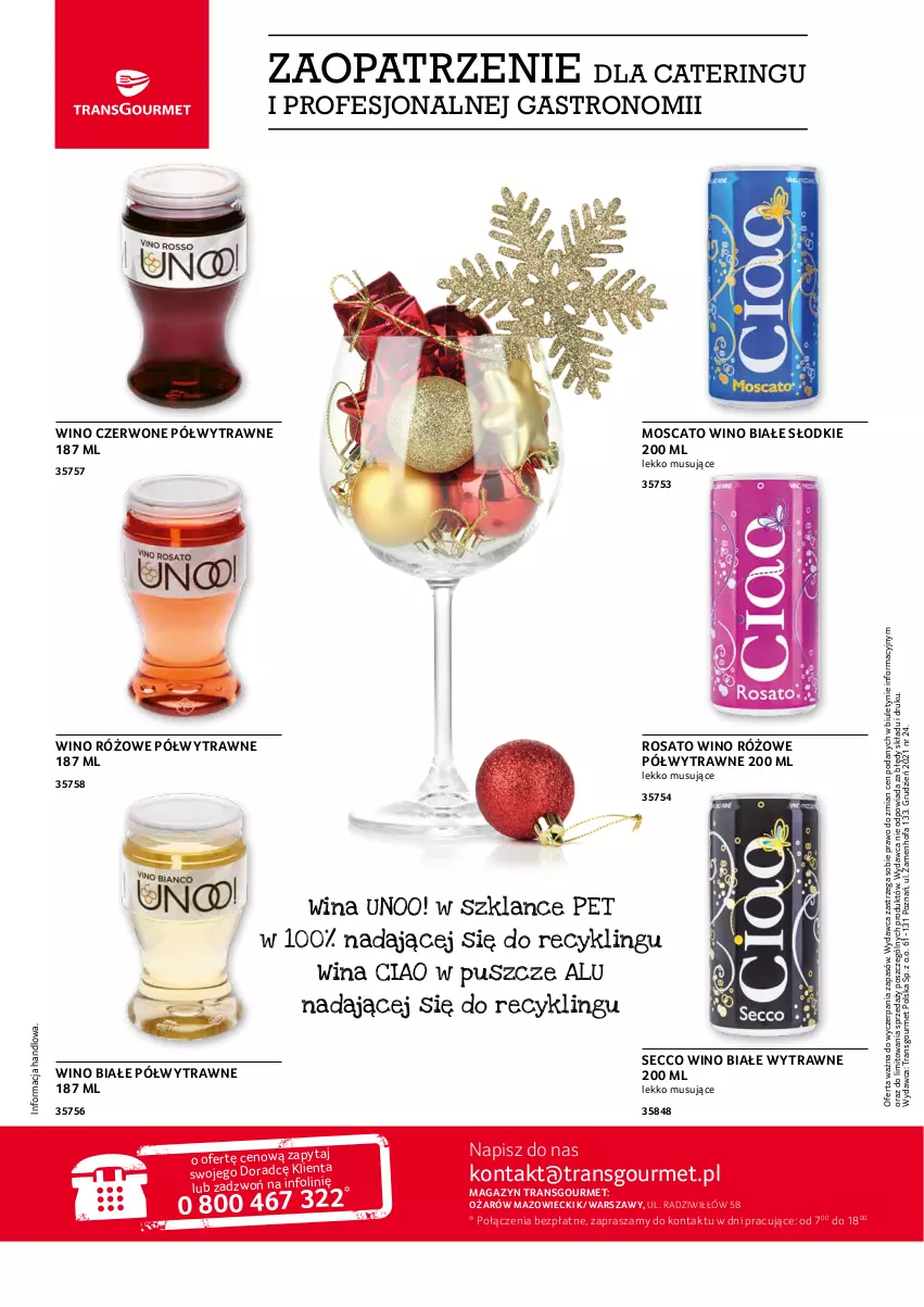 Gazetka promocyjna Selgros - Oferta gastronomiczna - ważna 01.11 do 30.11.2021 - strona 20 - produkty: Fa, Mus, O nas, Tran, Wino, Wino białe, Wino czerwone