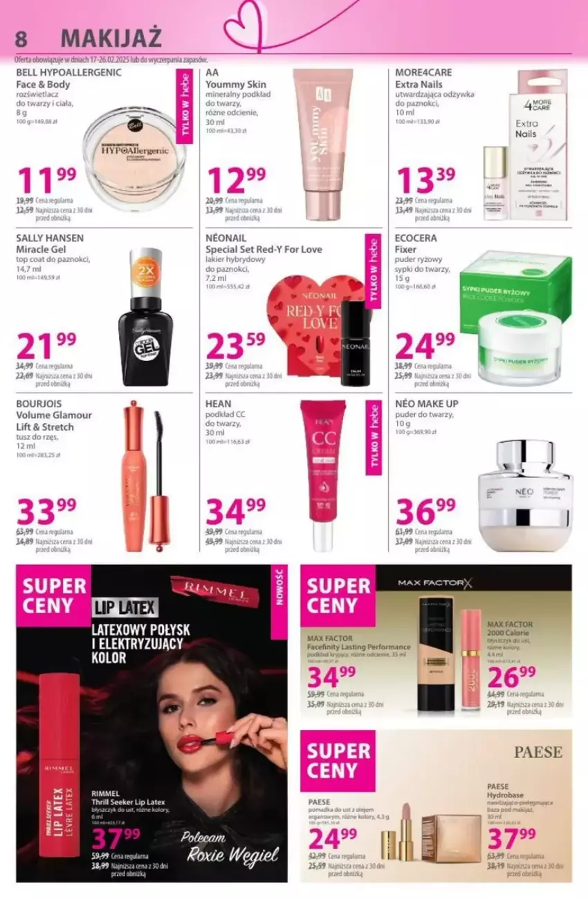 Gazetka promocyjna Hebe - ważna 13.02 do 26.02.2025 - strona 21 - produkty: Bell, Body, Bourjois, Fa, Gala, Makijaż, Max Factor, NeoNail, PAESE, Sally Hansen, Top