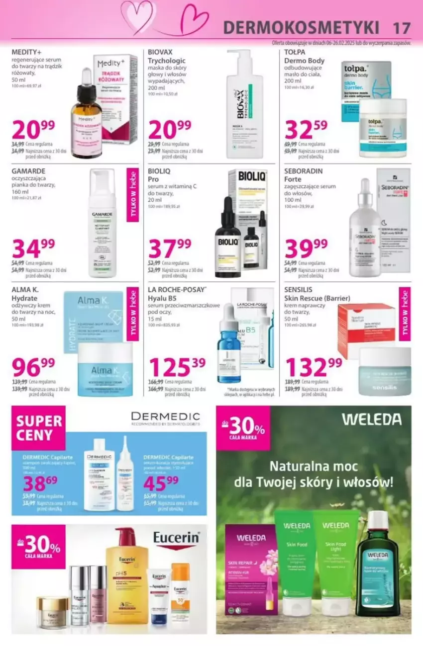 Gazetka promocyjna Hebe - ważna 13.02 do 26.02.2025 - strona 9 - produkty: Biovax, Body, Capilarte, Dermedic, Fa, La Roche-Posay, Mars, Maska, Masło, Masło do ciała, Rum, Seboradin, Ser, Serum, Serum do twarzy, Tołpa, Weleda