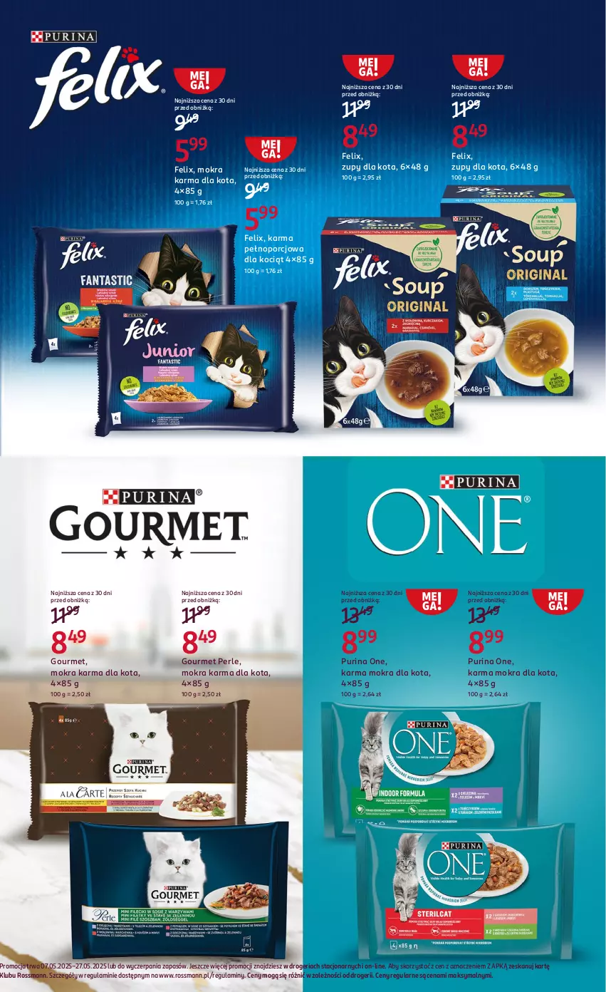 Gazetka promocyjna Rossmann - 7 maja - ważna 07.05 do 27.05.2025 - strona 19 - produkty: Felix, Koc, Mokra karma, Por, Pur, Purina