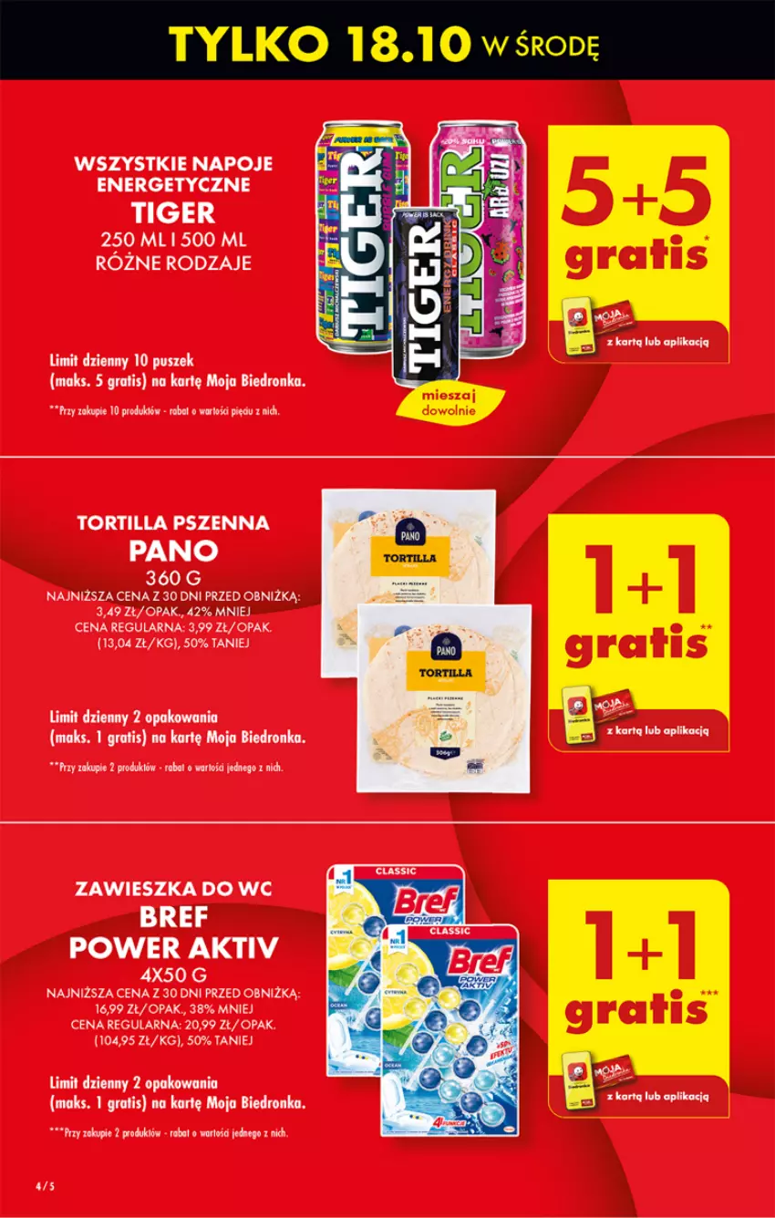 Gazetka promocyjna Biedronka - Od poniedzialku - ważna 16.10 do 21.10.2023 - strona 4 - produkty: Bref, Gra, Napoje, Olej, Tortilla, Zawieszka do wc