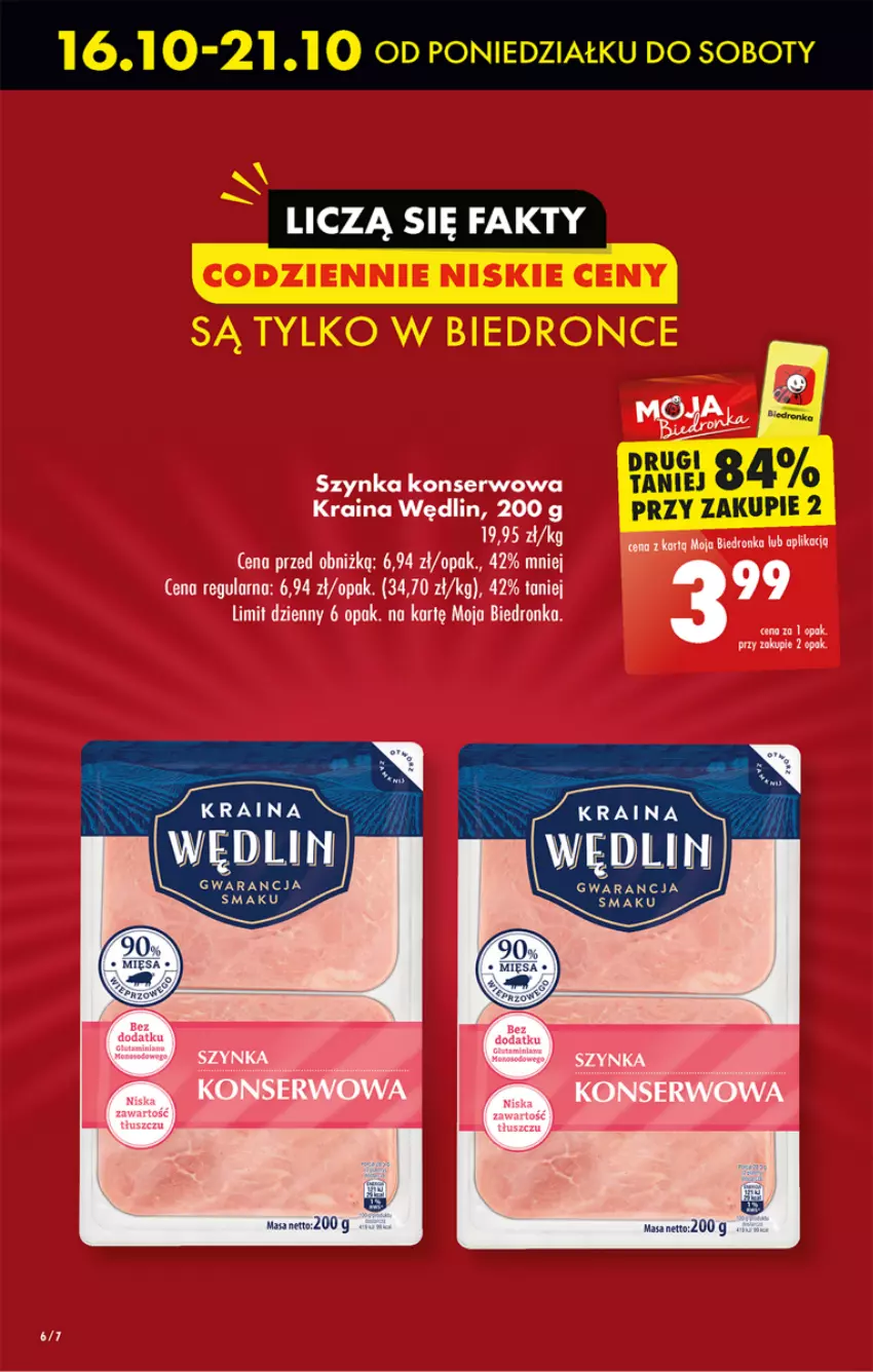 Gazetka promocyjna Biedronka - Od poniedzialku - ważna 16.10 do 21.10.2023 - strona 6 - produkty: Ser, Szynka, Szynka konserwowa