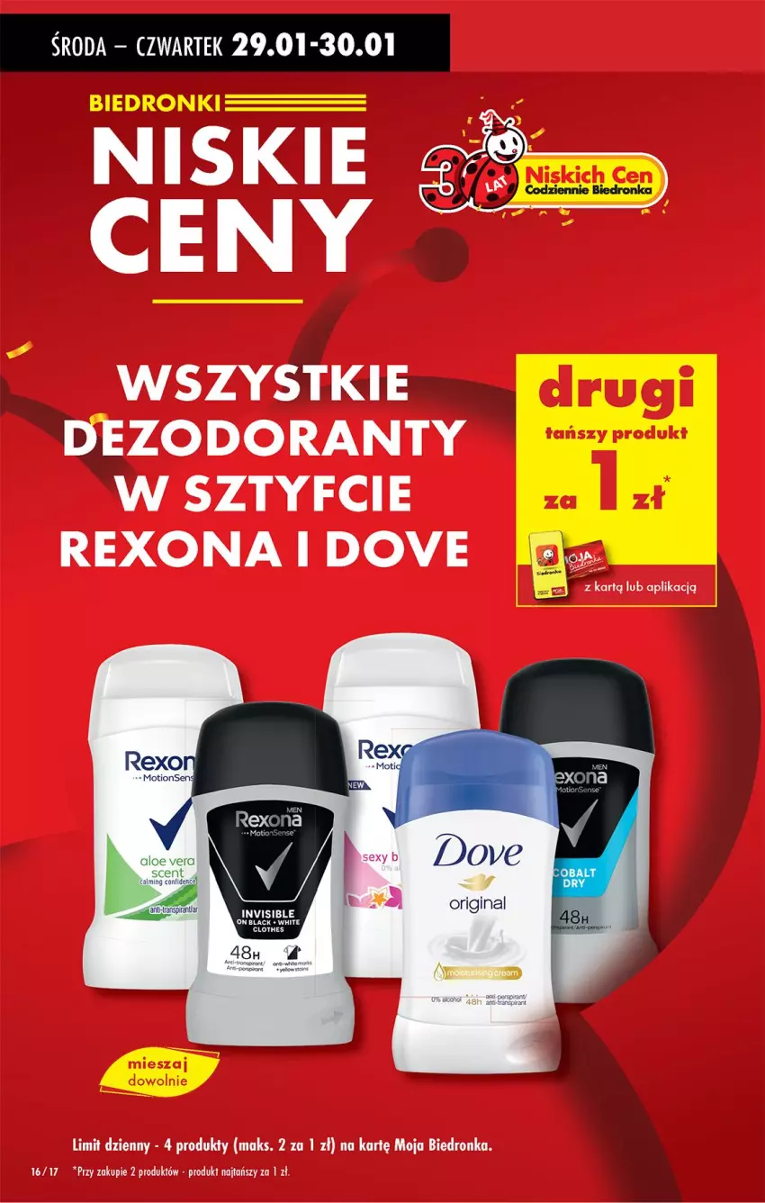 Gazetka promocyjna Biedronka - Od Środy - ważna 29.01 do 30.01.2025 - strona 16 - produkty: Dove, Rexona