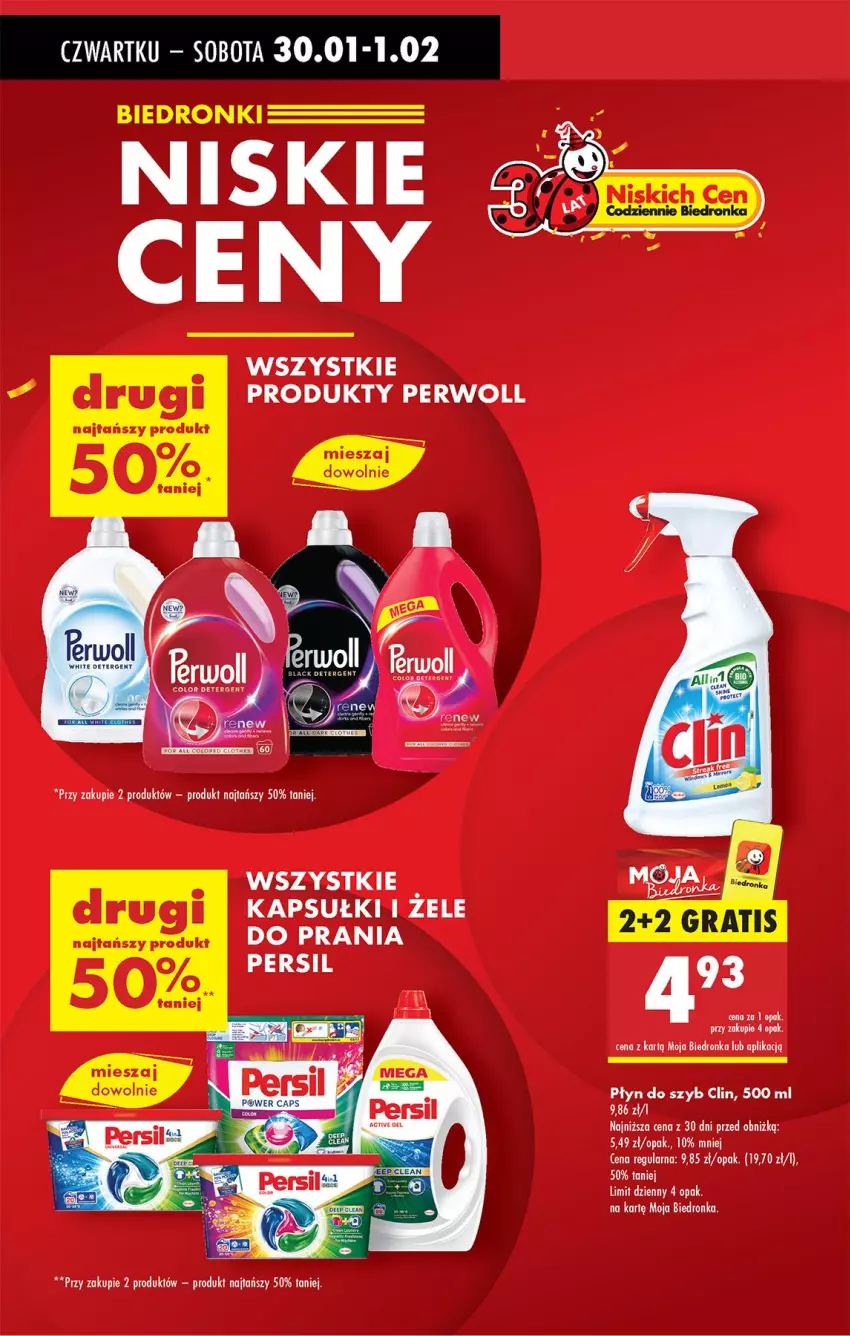 Gazetka promocyjna Biedronka - Od Środy - ważna 29.01 do 30.01.2025 - strona 19 - produkty: Clin, Persil, Perwoll, Płyn do szyb, Pur