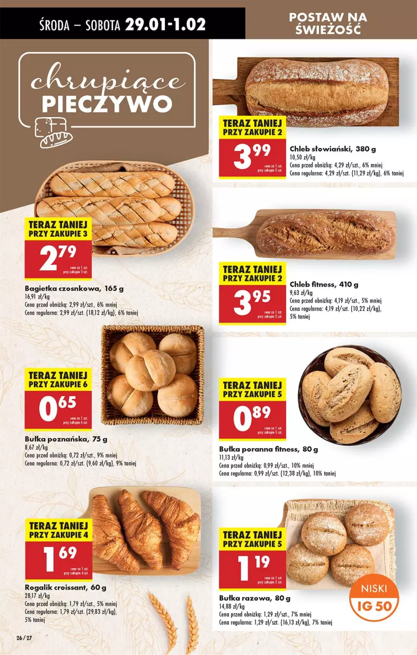 Gazetka promocyjna Biedronka - Od Środy - ważna 29.01 do 30.01.2025 - strona 32 - produkty: Bagietka, Bagietka czosnkowa, Bułka, Chleb, Croissant, Fa, Por, Rogal, Tera