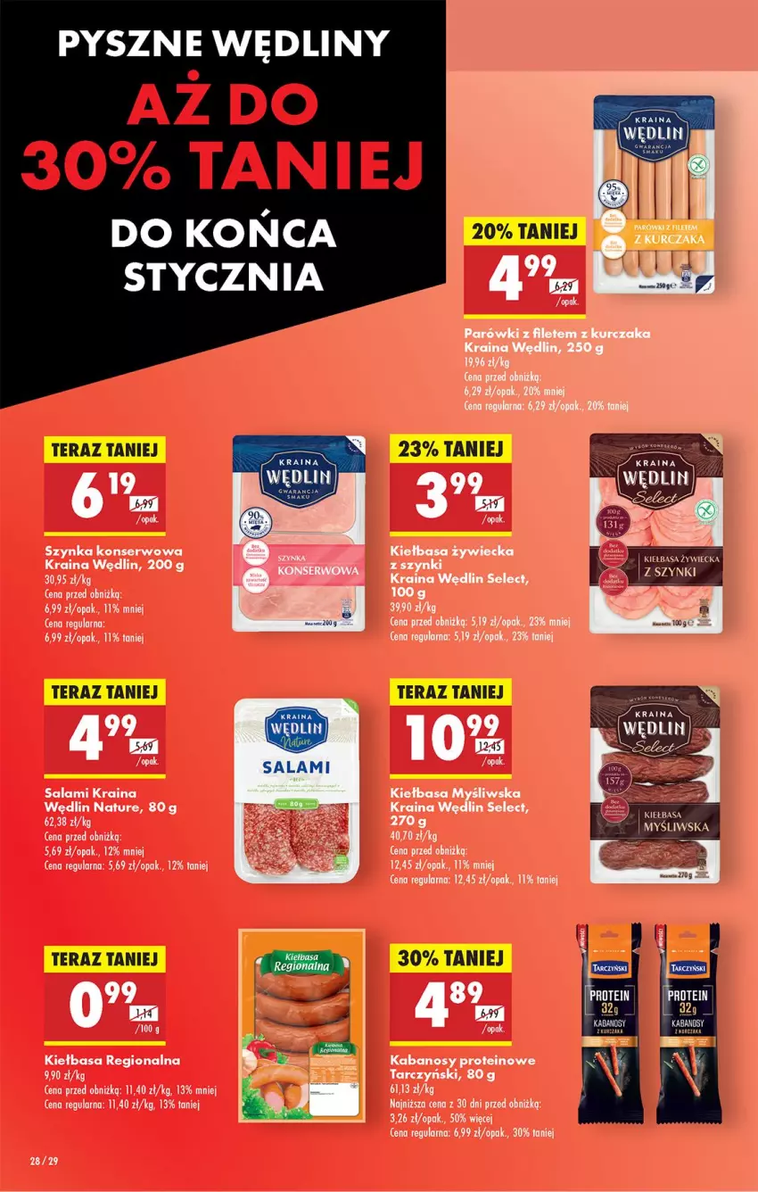 Gazetka promocyjna Biedronka - Od Środy - ważna 29.01 do 30.01.2025 - strona 36 - produkty: Kabanos, Kiełbasa, LG, Parówki, Ser, Szynka, Szynka konserwowa, Tarczyński, Tera