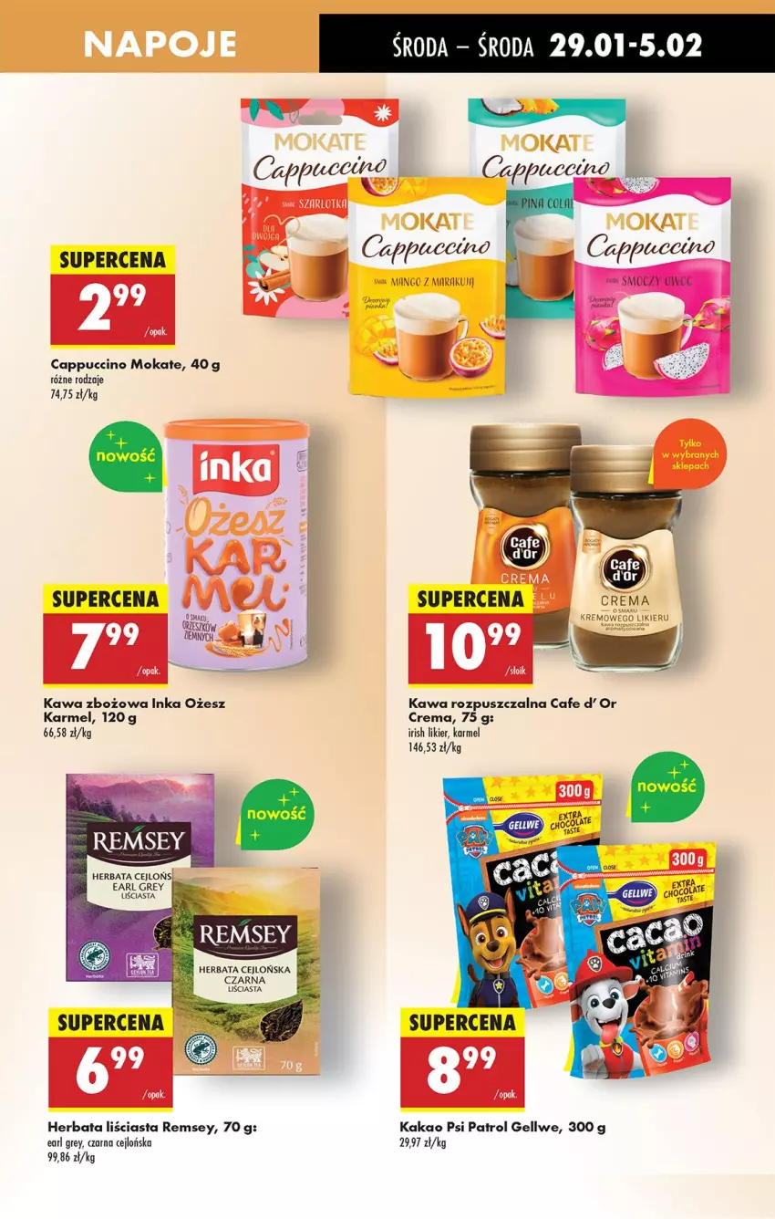 Gazetka promocyjna Biedronka - Od Środy - ważna 29.01 do 30.01.2025 - strona 41 - produkty: Cappuccino, Earl Grey, Herbata, Inka, Kakao, Kawa, Kawa rozpuszczalna, Kawa zbożowa, Likier, Psi Patrol