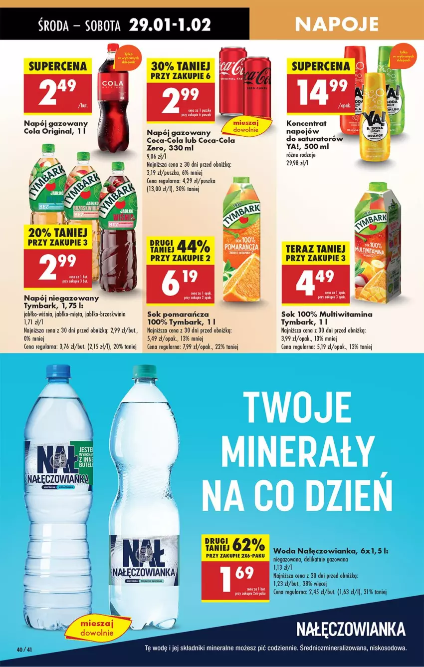 Gazetka promocyjna Biedronka - Od Środy - ważna 29.01 do 30.01.2025 - strona 48 - produkty: Coca-Cola, Gin, Leon, Mięta, Nałęczowianka, Napój, Napój gazowany, Napój niegazowany, Sok, Tera, Tymbark, Woda