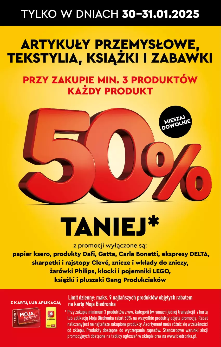 Gazetka promocyjna Biedronka - Od Środy - ważna 29.01 do 30.01.2025 - strona 62 - produkty: Gatta, Karp, Klocki, LEGO, Papier, Philips, Pluszak, Pojemnik, Rajstopy, Rama, Ser, Skarpetki, Top, Tran, Znicz