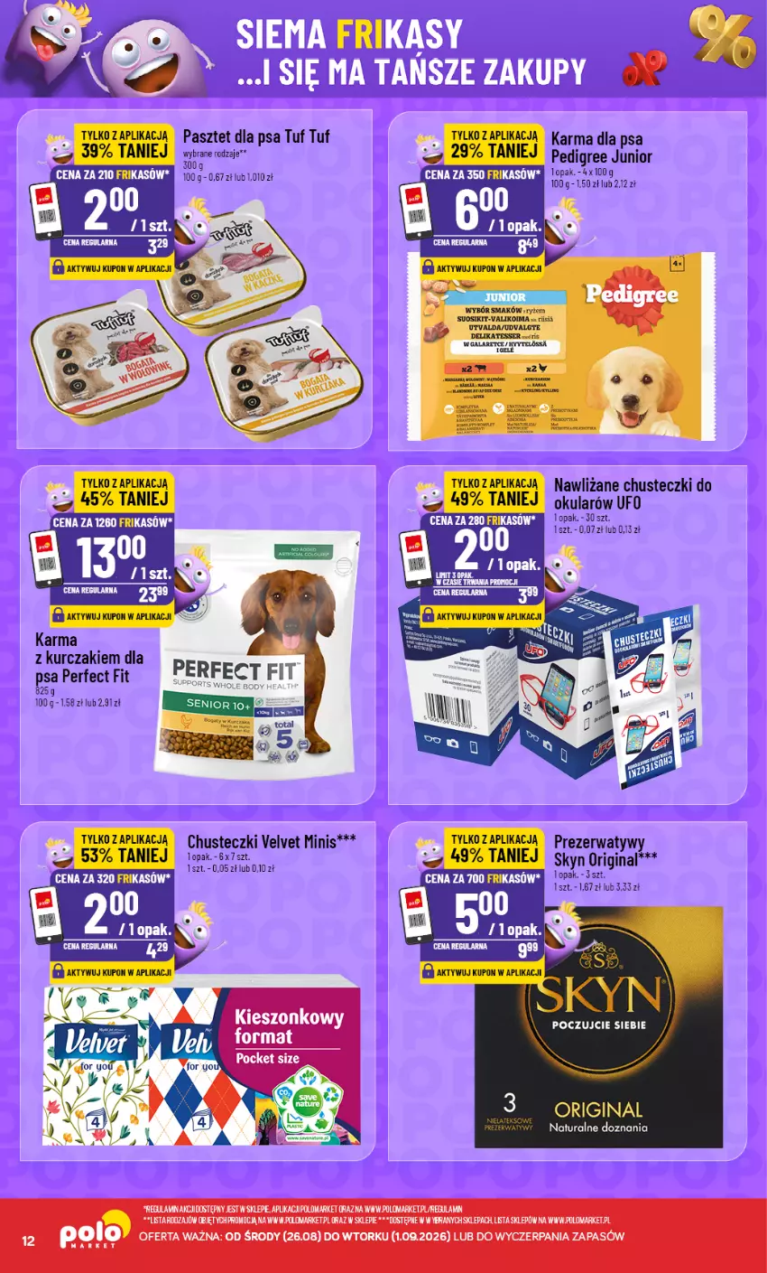 Gazetka promocyjna PoloMarket - Frikasy G35 - ważna 26.08 do 01.09.2026 - strona 12 - produkty: Chusteczki, Gala, Gin, Kurczak, LG, Pasztet, Ryż, Ser, Skyn, Velvet