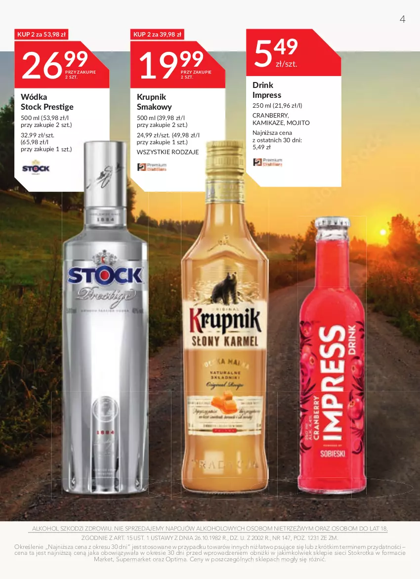 Gazetka promocyjna Stokrotka - Katalog Kulinarny - ważna 15.06 do 28.06.2023 - strona 4 - produkty: Krupnik, Optima, Stock, Wódka