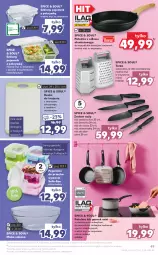 Gazetka promocyjna Kaufland - OFERTA TYGODNIA - Gazetka - ważna od 12.01 do 12.01.2022 - strona 49 - produkty: Noż, Gra, Garnek, Nóż uniwersalny, Pojemnik z pokrywką, Pojemnik, Deska do krojenia, Tarka, LANA, Nóż szefa kuchni, Patelnia, Miska, Fa