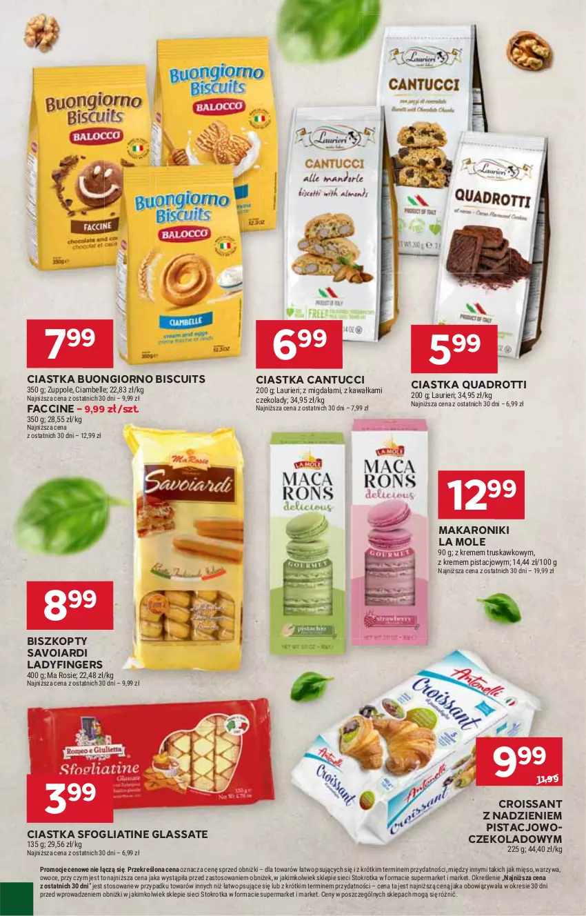 Gazetka promocyjna Stokrotka - Supermarket - ważna 24.07 do 30.07.2025 - strona 22 - produkty: Bell, Biszkopty, Ciastka, Croissant, Fa, Kawa, Laur, Makaron, Mięso, Owoce, Rosie, Warzywa