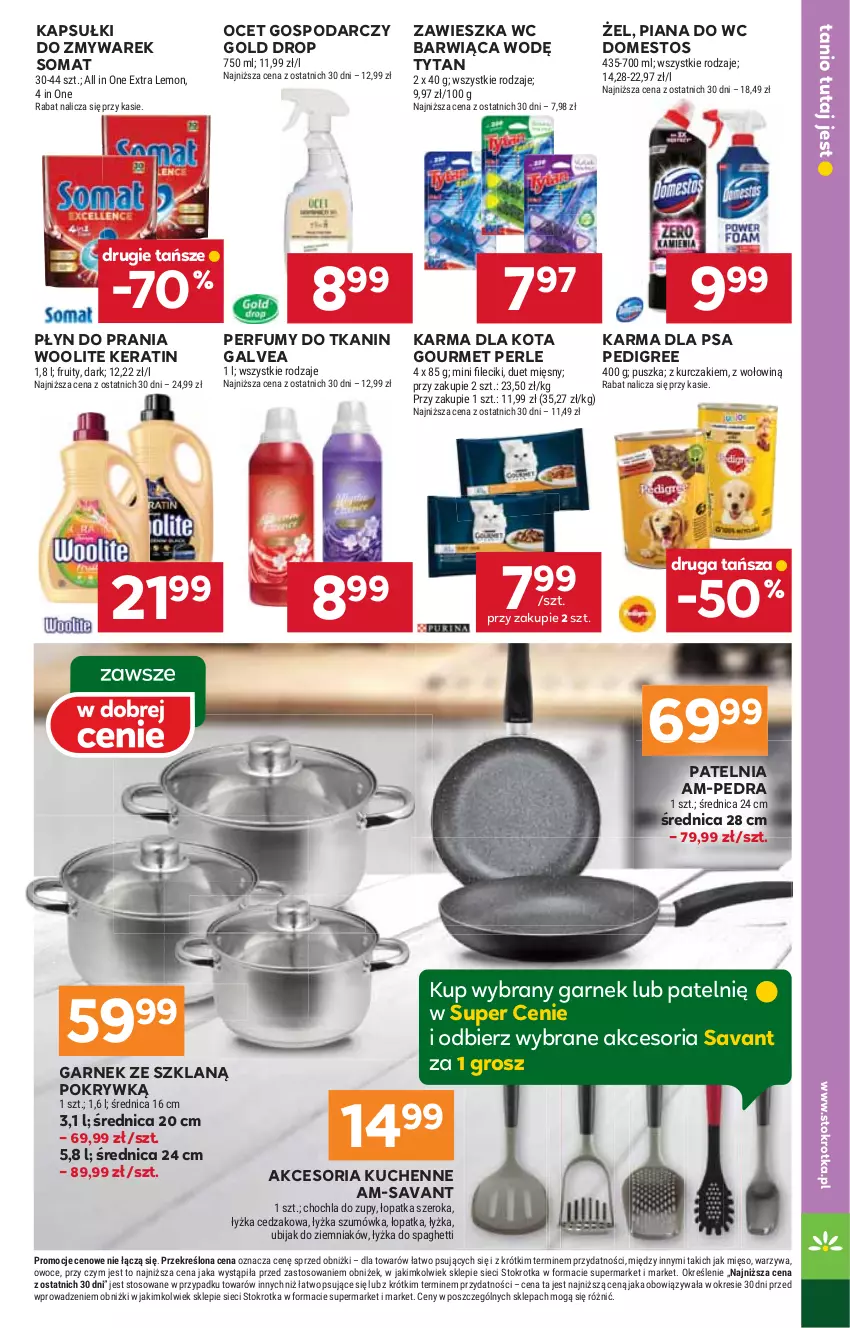 Gazetka promocyjna Stokrotka - Supermarket - ważna 24.07 do 30.07.2025 - strona 37 - produkty: Cedzak, Domestos, Garnek, Kurczak, Mięso, Ocet, Owoce, Patelnia, Pedigree, Perfum, Płyn do prania, Somat, Spaghetti, Tytan, Warzywa, Woolite