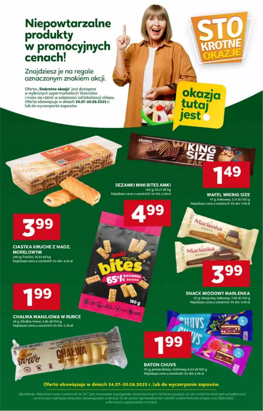 Gazetka promocyjna Stokrotka - Supermarket - ważna 24.07 do 30.07.2025 - strona 38 - produkty: Baton, Chałwa, Ciastka, Por, Sezam
