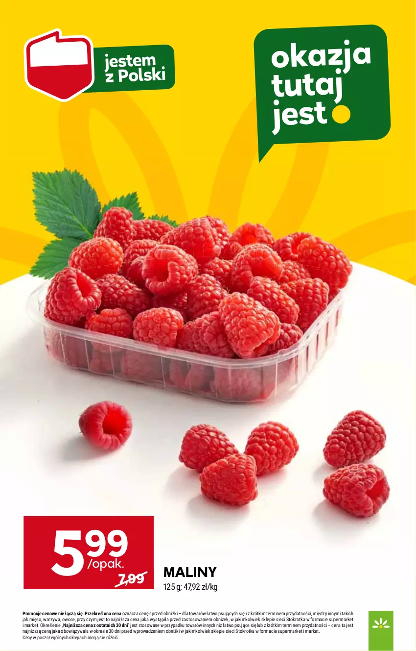 Gazetka promocyjna Stokrotka - Supermarket - ważna 24.07 do 30.07.2025 - strona 7 - produkty: Maliny, Mięso, Owoce, Warzywa