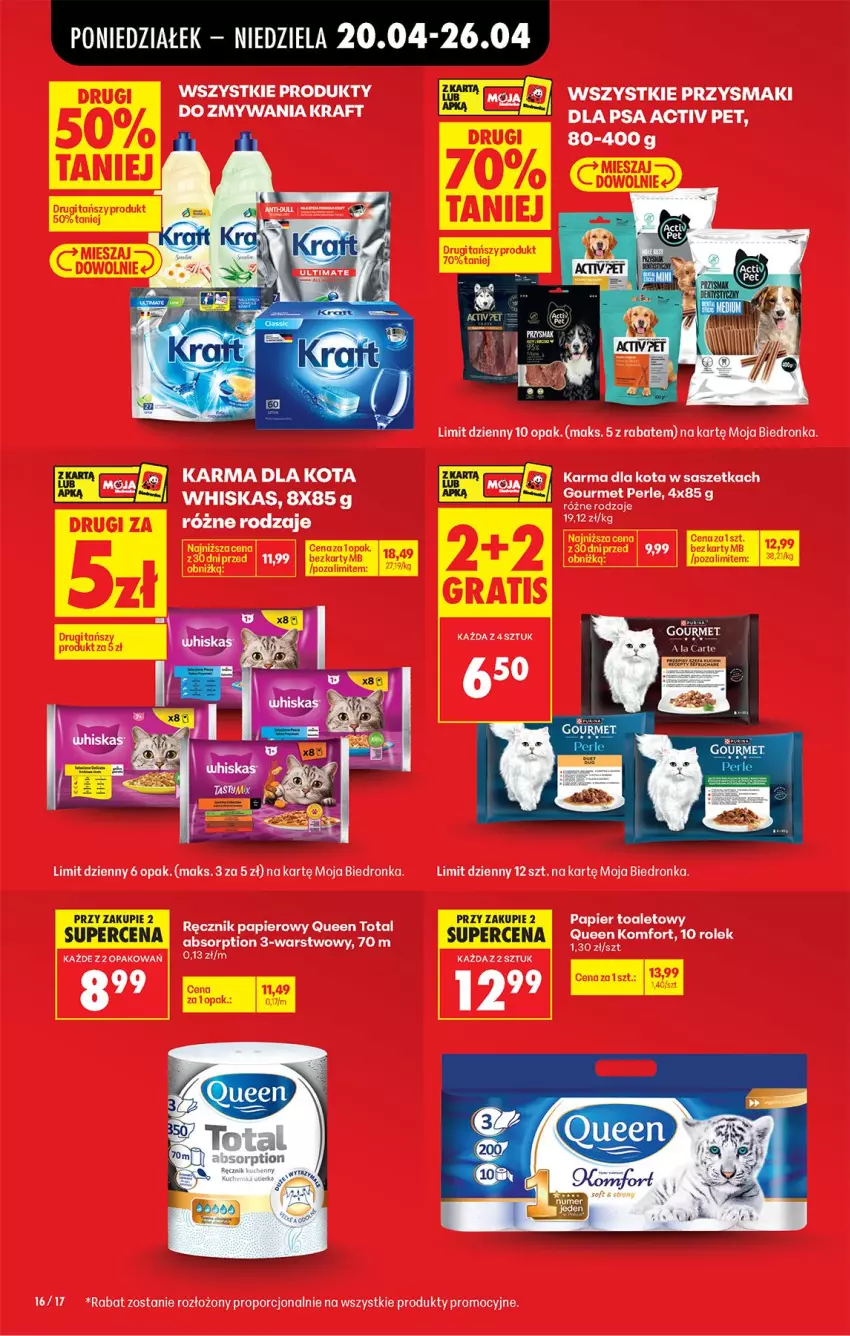 Gazetka promocyjna Biedronka - Od Poniedziałku - ważna 20.04 do 26.04.2026 - strona 18 - produkty: Papier, Papier toaletowy, Por, Przysmaki, Whiskas