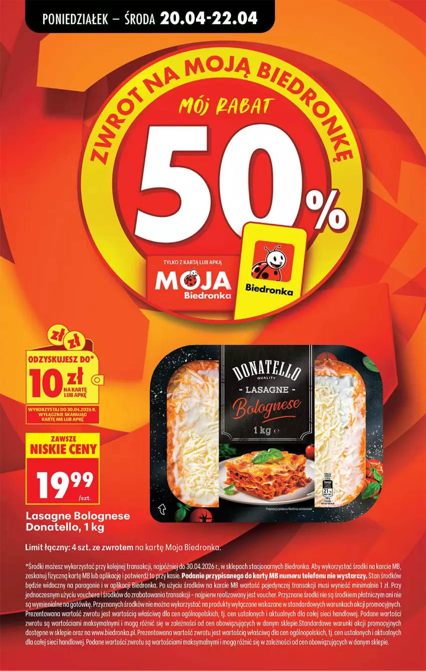 Gazetka promocyjna Biedronka - Od Poniedziałku - ważna 20.04 do 26.04.2026 - strona 22 - produkty: Lasagne, Lasagne bolognese