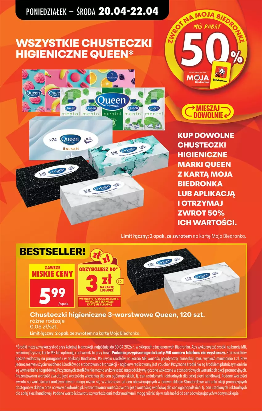 Gazetka promocyjna Biedronka - Od Poniedziałku - ważna 20.04 do 26.04.2026 - strona 23 - produkty: Chusteczki, Mus, Olej, Telefon, Tran