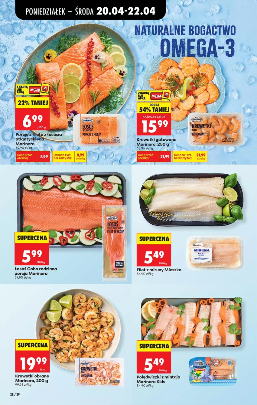 Gazetka promocyjna Biedronka - Od Poniedziałku - ważna 20.04 do 26.04.2026 - strona 34 - produkty: Dada, Krewetki, Mintaj, Miruna, Por
