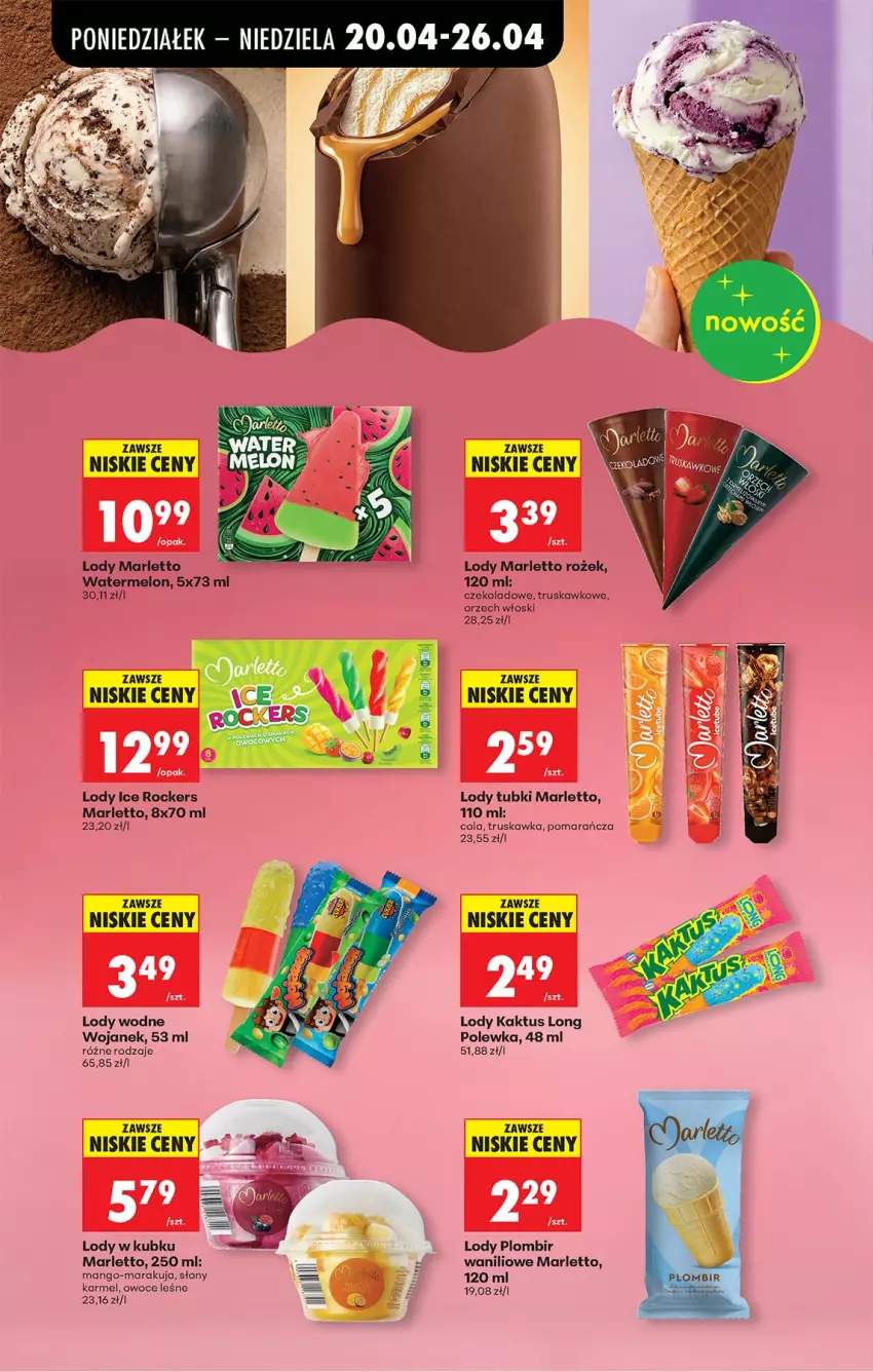 Gazetka promocyjna Biedronka - Od Poniedziałku - ważna 20.04 do 26.04.2026 - strona 47 - produkty: Kaktus, Lody, Mango, Melon, Owoce
