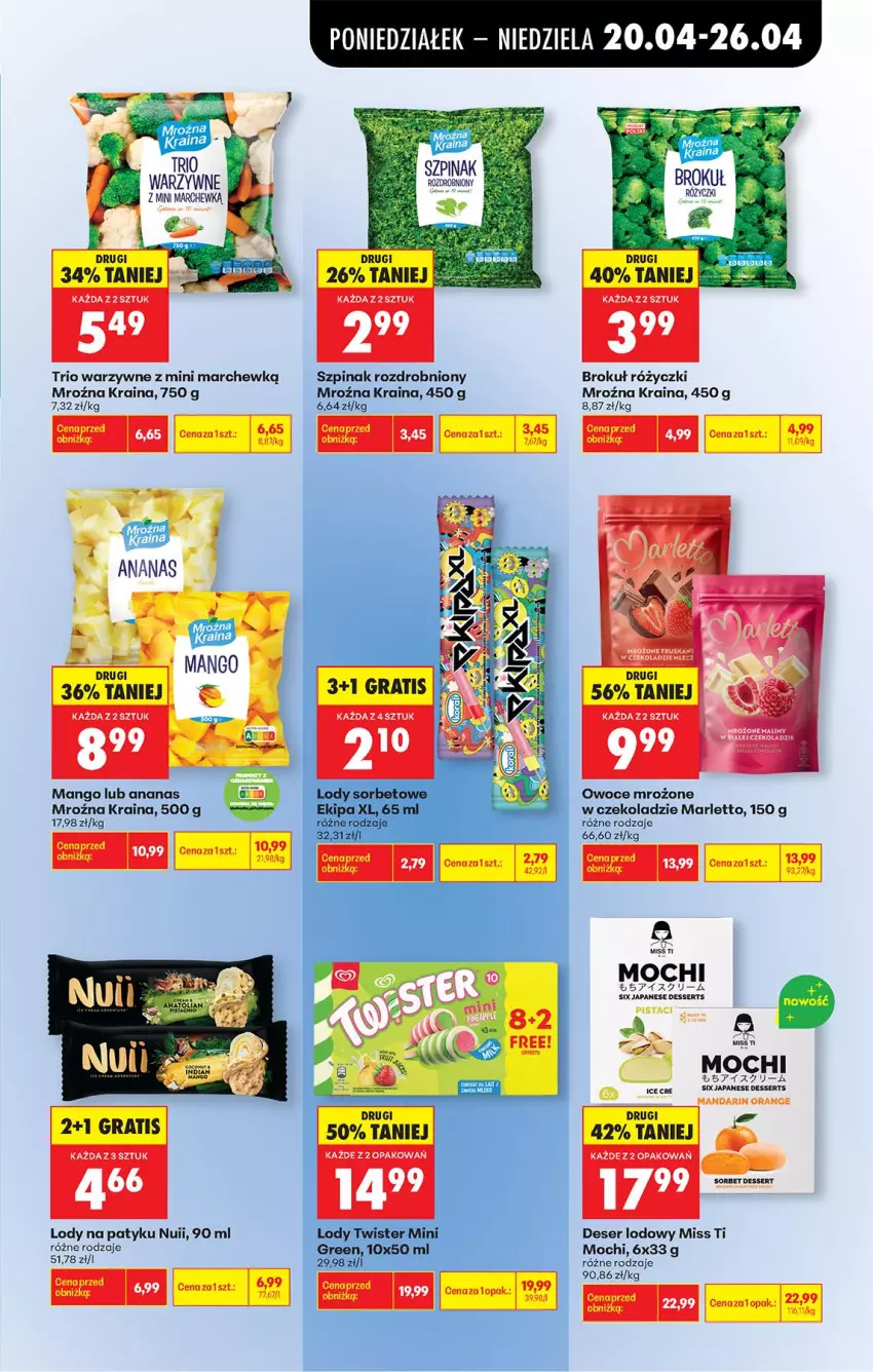 Gazetka promocyjna Biedronka - Od Poniedziałku - ważna 20.04 do 26.04.2026 - strona 49 - produkty: Ananas, Deser, Fa, Gra, Lody, Mango, Owoce, Ser, Szpinak