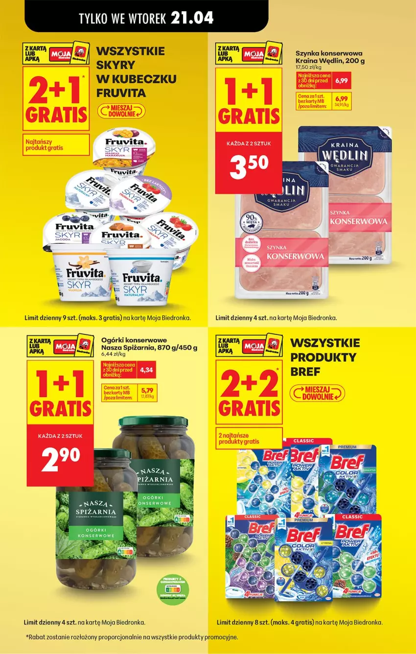 Gazetka promocyjna Biedronka - Od Poniedziałku - ważna 20.04 do 26.04.2026 - strona 5 - produkty: Bref, Gra, Ogórki konserwowe, Por, Ser, Szynka, Szynka konserwowa