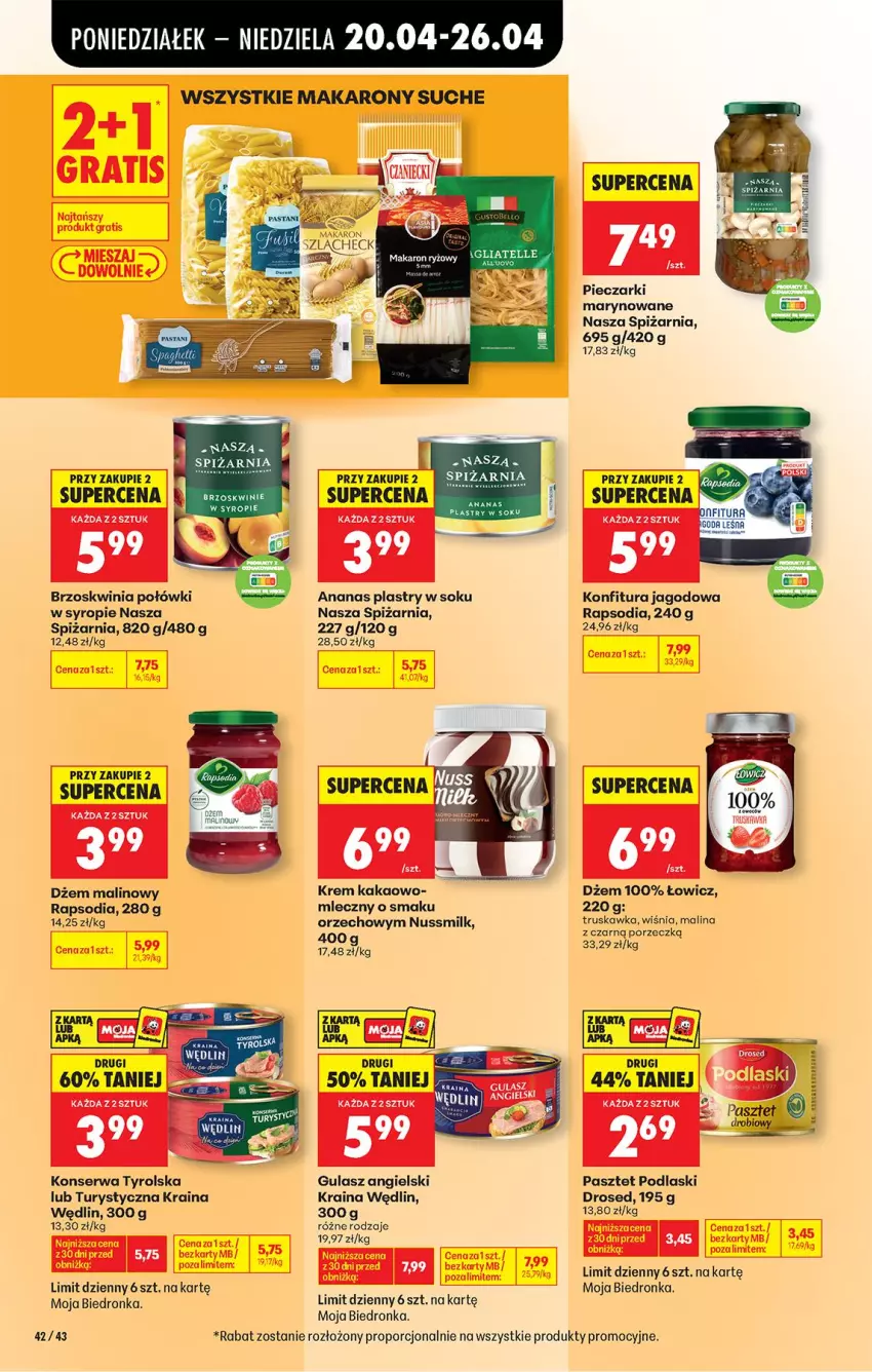 Gazetka promocyjna Biedronka - Od Poniedziałku - ważna 20.04 do 26.04.2026 - strona 54 - produkty: Ananas, Brzoskwinie, Dżem, Gra, Kakao, Konfitura, Pasztet, Piec, Podlaski, Por, Ser, Sok, Syrop