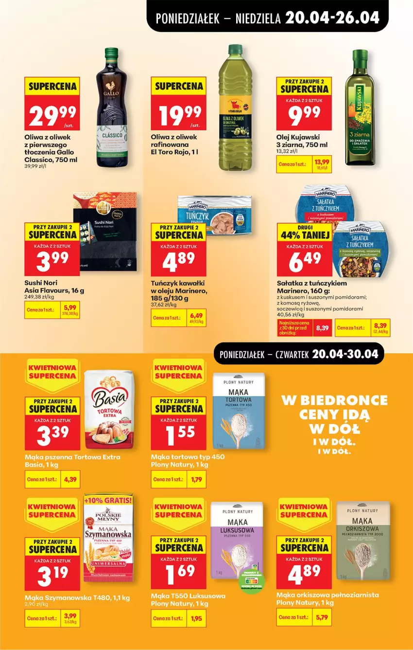 Gazetka promocyjna Biedronka - Od Poniedziałku - ważna 20.04 do 26.04.2026 - strona 55 - produkty: Fa, Gra, Gry, Kawa, Kujawski, Kuskus, Mąka, Mąka luksusowa, Olej, Oliwa, Oliwa z oliwek, Ryż, Sałat, Sałatka, Sushi, Tuńczyk