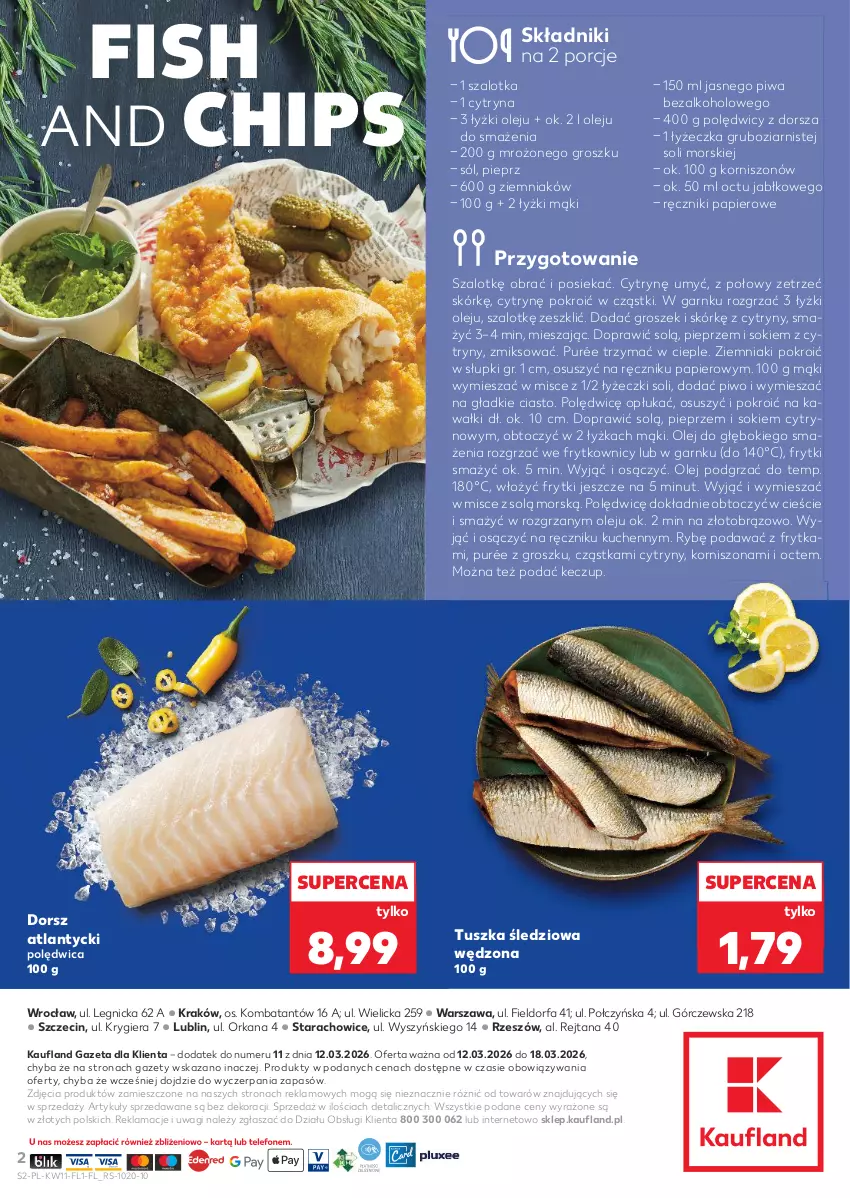 Gazetka promocyjna Kaufland - Kaufland - ważna 12.03 do 18.03.2026 - strona 2 - produkty: Cytryny, Dorsz, Fa, Frytki, Groszek, Kawa, Olej, Orka, Papier, Pieprz, Piwa, Piwo, Polędwica, Por, Pur, Ręcznik, Ręczniki papierowe, Sok, Sól, Szal, Tusz, Tuszka śledziowa, Tuszka śledziowa wędzona, Wagi, Ziemniaki