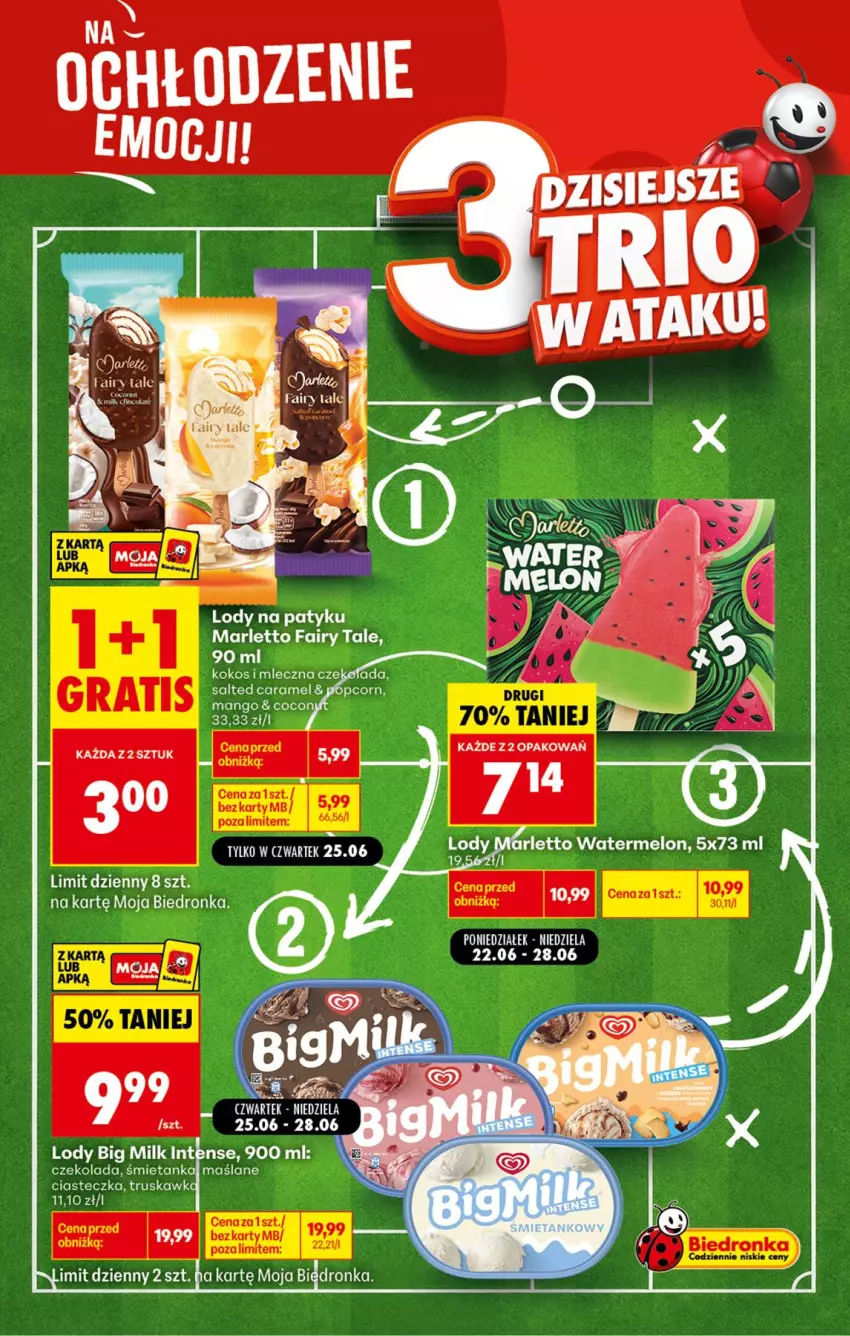 Gazetka promocyjna Biedronka - Gazetka - ważna 25.06 do 02.07.2026 - strona 3 - produkty: Big Milk, Czekolada, Fa, Fairy, Kokos, Lody, Mango, Melon